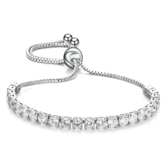 Adjustable Tennis Bracelet w/ 4mm Zirconia - Picture 4 of 12